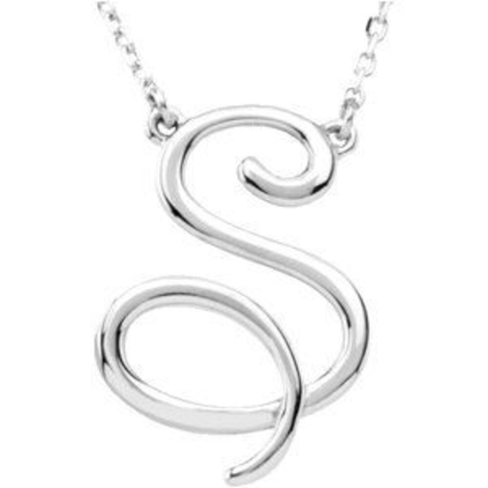 Kazi Luxury Initial Necklace - Sterling Silver (Initial S)